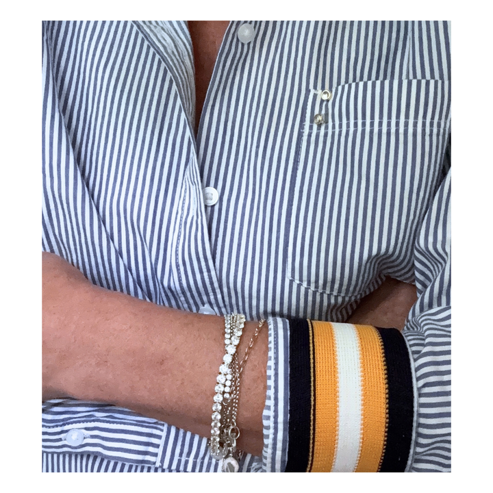 The Cuffed - Essential Striped  - Go Blue