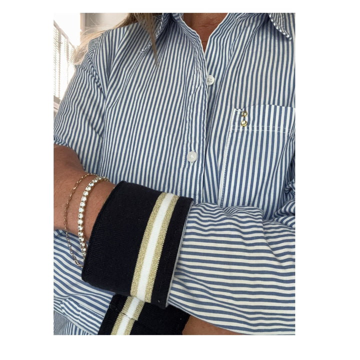 Blue Striped Essential - Navy Shimmer Stripe Cuff