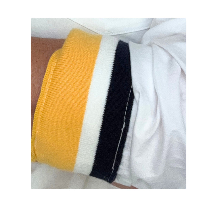 White Essential - Yelllow Stripe Cuff
