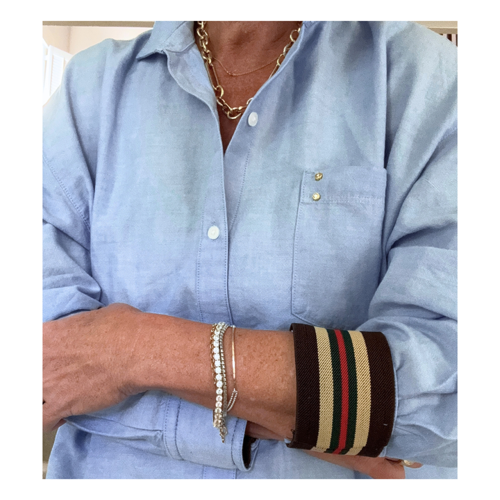 The Cuffed - Relaxed Sky - Brown Stripe