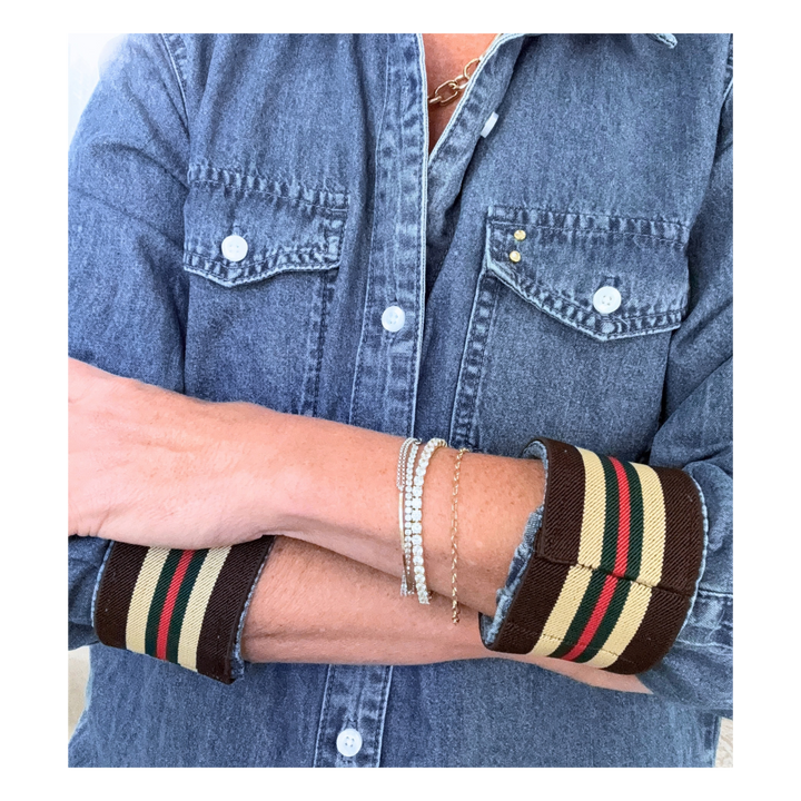 Denim Cuffed - Brown Stripe Cuff