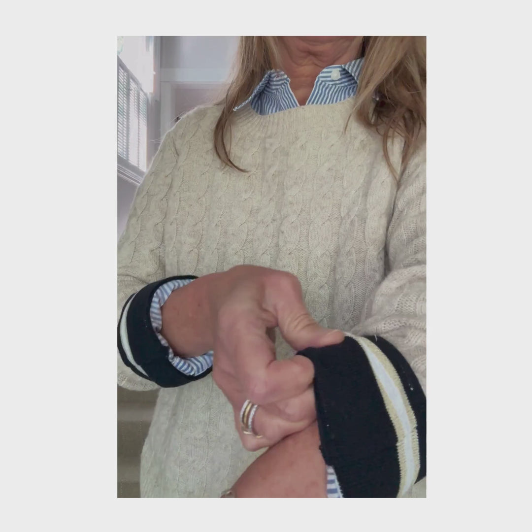 Blue Striped Essential - Navy Shimmer Stripe Cuff