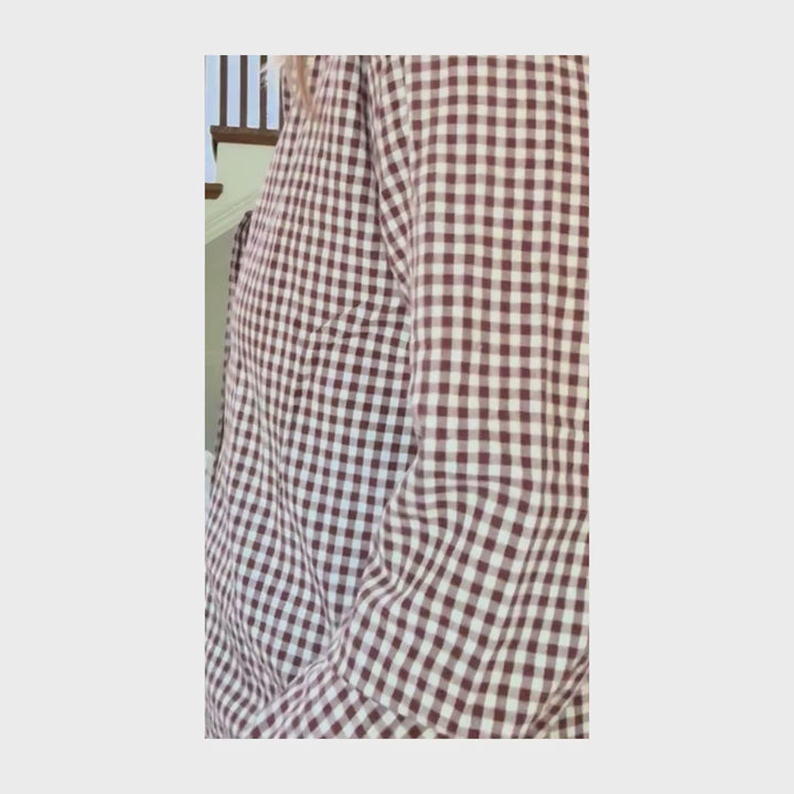 Brown Check Cuffed - Shimmer Stripe Cuff